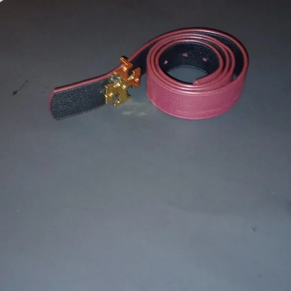 TORY BURCH REVERSIBLE MAROON/PINK BELT Tory Burch | Accessories | Tory Burch Reversible Logo Wide  main image 2